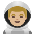 man astronaut, medium-light skin tone